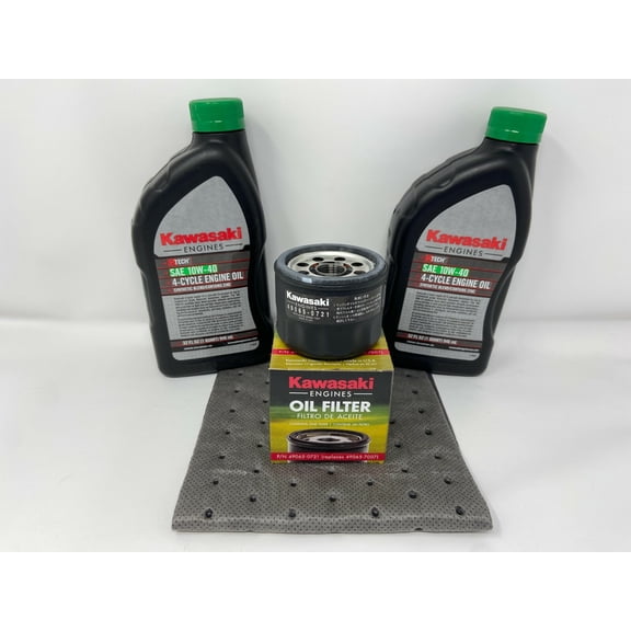Kawasaki 49065-0721 Oil Change Kit w/Oil pad and 2 Quarts of 10W-40 Oil