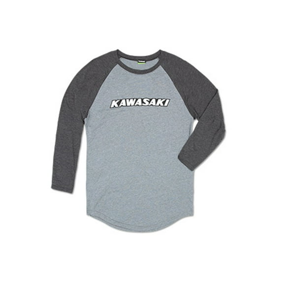 Kawasaki Classic Logo Hertiage Raglan T-Shirt Gray X-Large