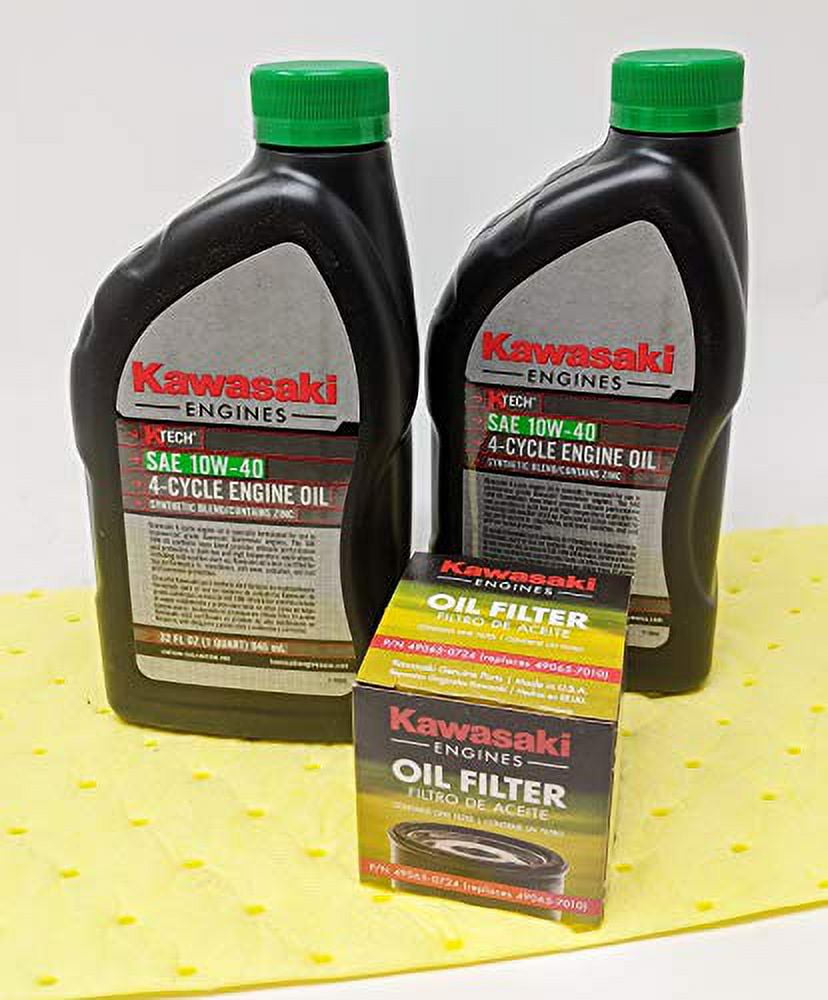 Kawasaki Genuine 49065-0724 Oil Change Kit w/Yellow Oil pad and 10W-40 Oil