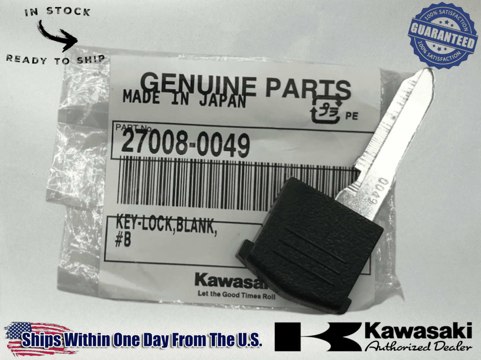 Kawasaki Genuine OEM 2008-22 CONCOURS 14 ABS KEY-LOCK BLANK #B
