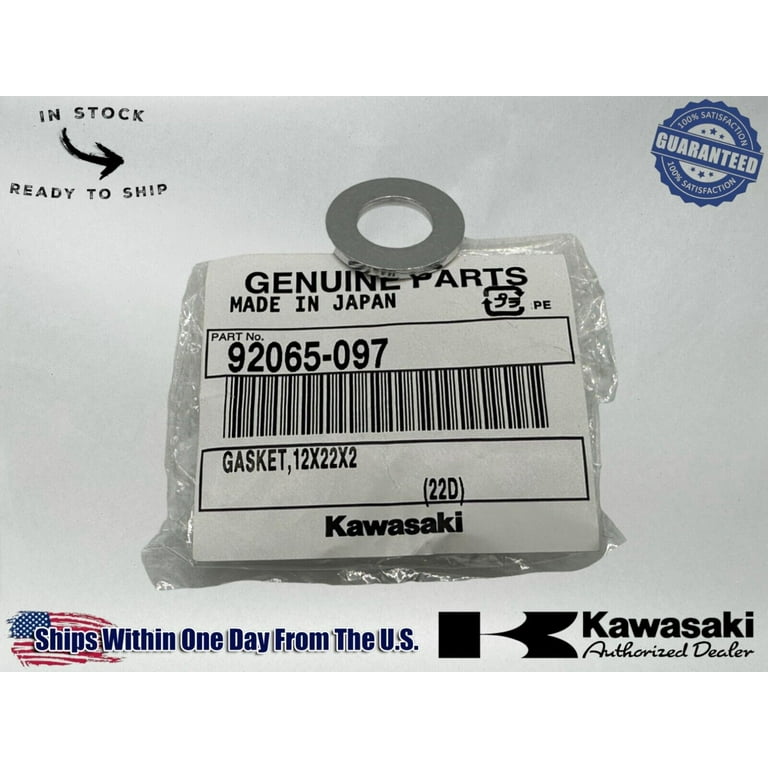 Kawasaki Genuine OEM Authentic Gasket 12X22X2 92065-097 Kawasaki Genuine OEM Authentic Gasket 12X22X2 92065-097