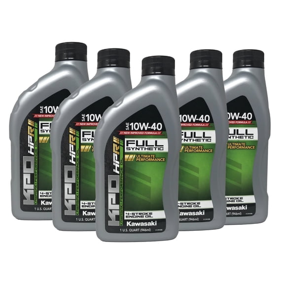 Kawasaki Genuine OEM KPO Full Synthetic 10W-40 Oil Quart K61021-500-01Q - 5 Pack