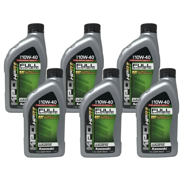 Kawasaki Genuine OEM KPO Full Synthetic 10W-40 Oil Quart K61021-500-01Q - 6 Pack