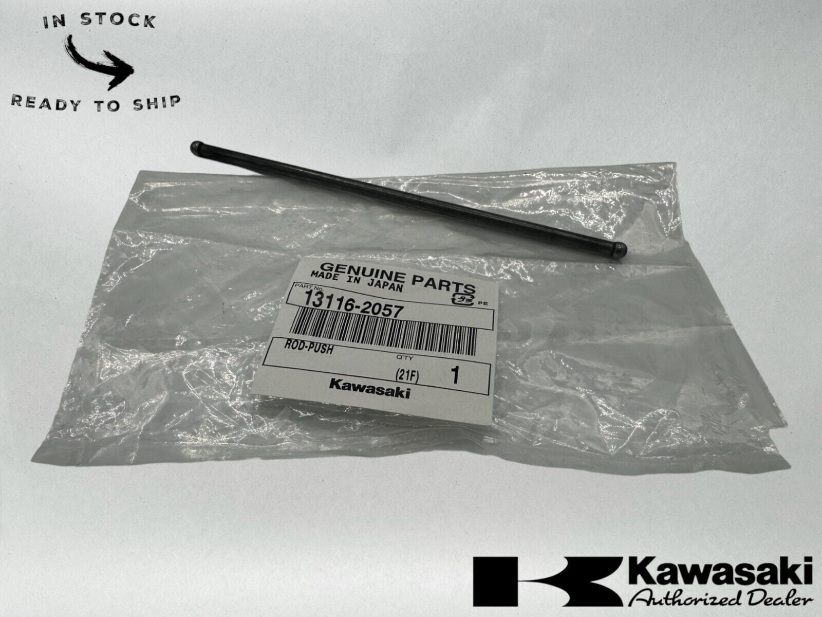 Genuine Kawasaki Push Rod 13116-2057 - New OEM Engine Part