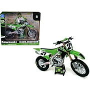 كاواساكي KX450SR دراجة نارية دراجة نارية # 21 جايسون أندرسون جرين وبلاك كاواساكي راسينغ تيم 1/12 موديل من نيو راي