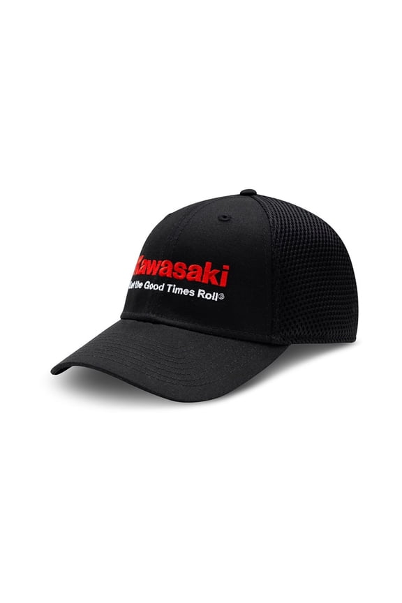Let The Good Times Roll Black Curved Mesh Cap Snapback K004-4123-BKNS