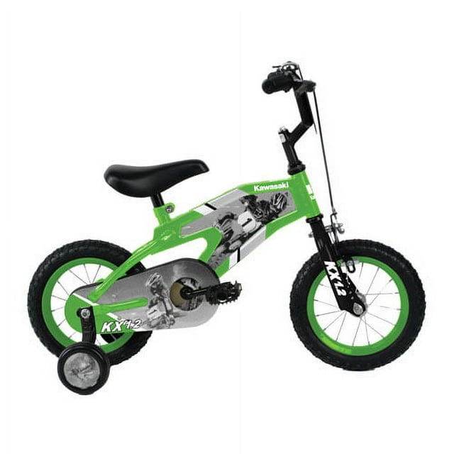 Kawasaki Monocoque Kid's Bike, 12 inch Wheels, 8 inch Frame, Boy's Bike, Green