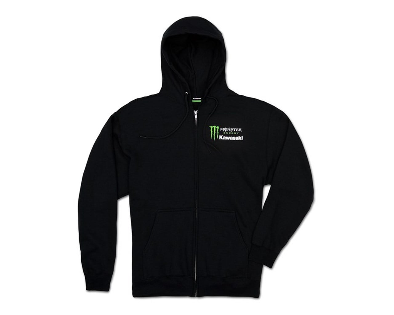 Kawasaki Monster Energy Zip Up Hooded Sweatshirt Black Large