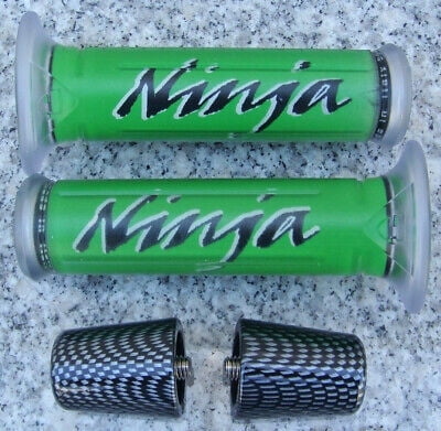 Kawasaki Ninja 250 300 500 ZX6 ZX6R ZX9R ZX10 ZX10R ZX12R GREEN GRIPS & BAR ENDS