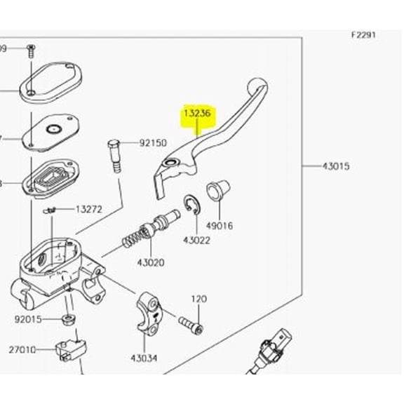 Kawasaki Ninja 400 Front Brake Lever 13236-0811