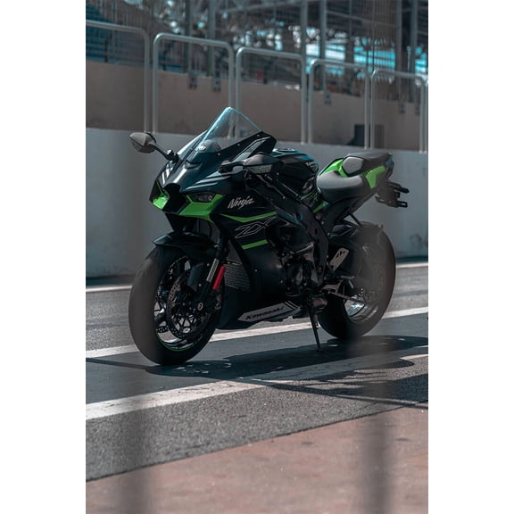 Kawasaki Ninja Sports Motorcycle Speed Design Wall Art Home Decor - 24x36 Inch Laminated Poster - Stunning Detail and Bold Colors