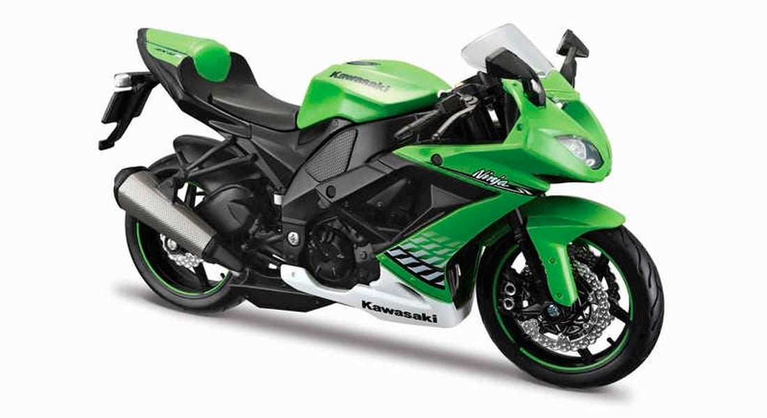 Kawasaki Ninja ZX-10R 1:12 scale Diecast Model Motorcycle in Green