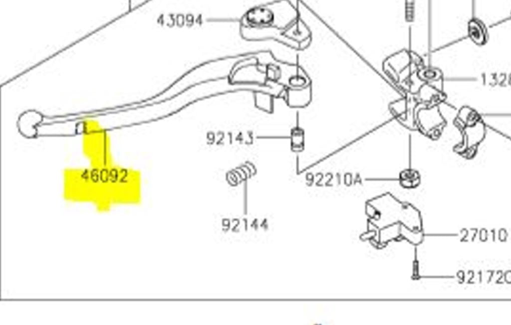 Kawasaki OEM Clutch Lever Grip ZX-6R Ninja 1000 ABS 46092-0568
