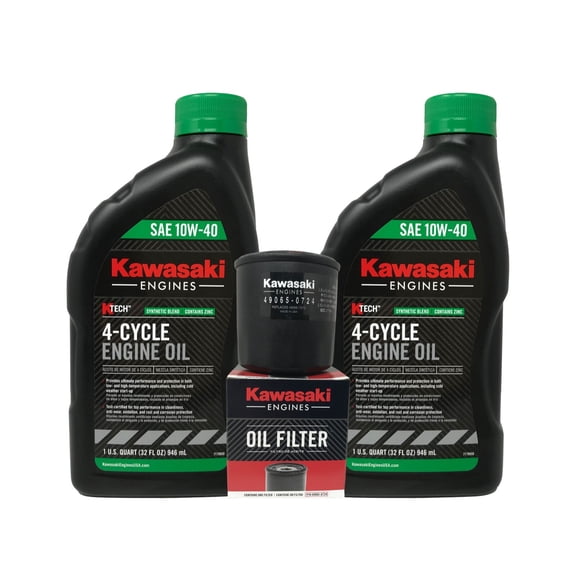Kawasaki OEM Oil Change Kit; 49065-0724 Oil Filter & 2 Quarts Of 99969-6296 Oil