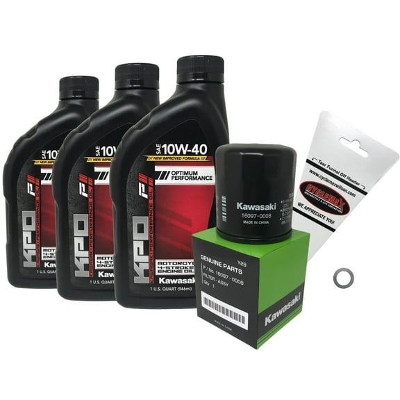 Kawasaki OEM Oil Change Kit for 2000-2002 W650 with 10W-40 Oil