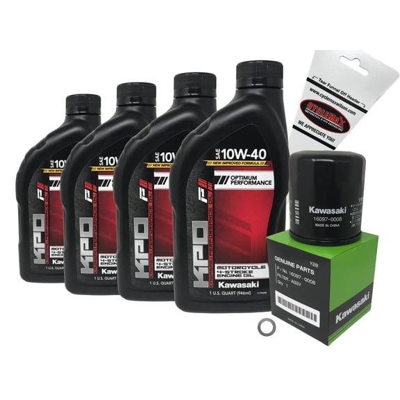 Kawasaki OEM Oil Change Kit for 2017-2022 Kawasaki Z900 Z900RS with 10W-40 Oil