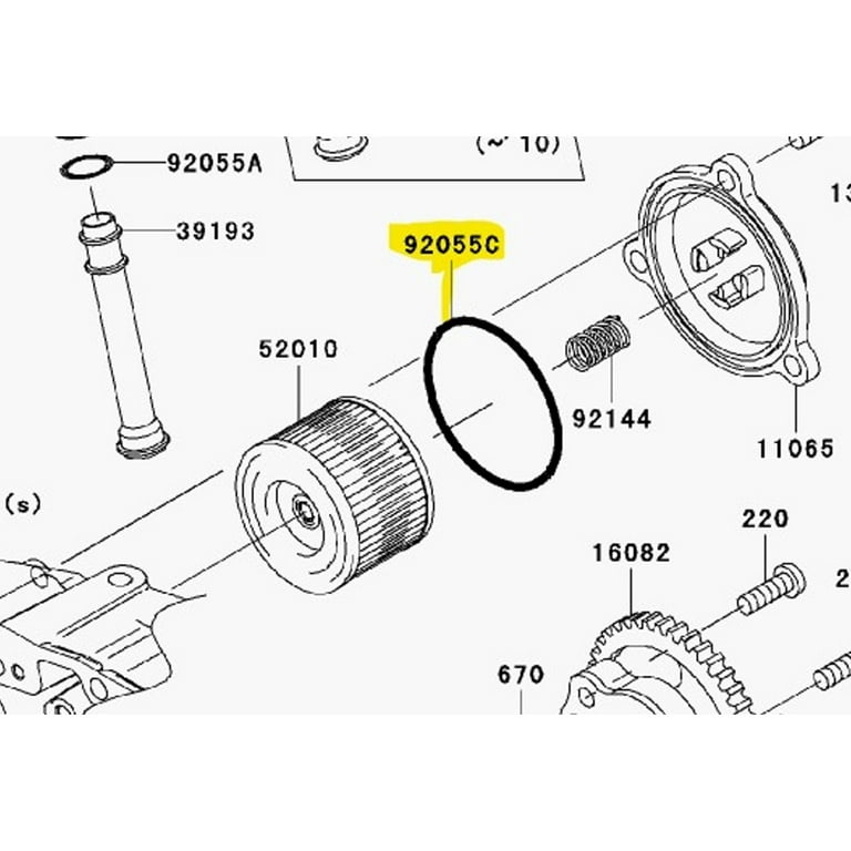 OKOページ Kawasaki OEM Oil Filter Cover O-Ring KLX140 92055-0201