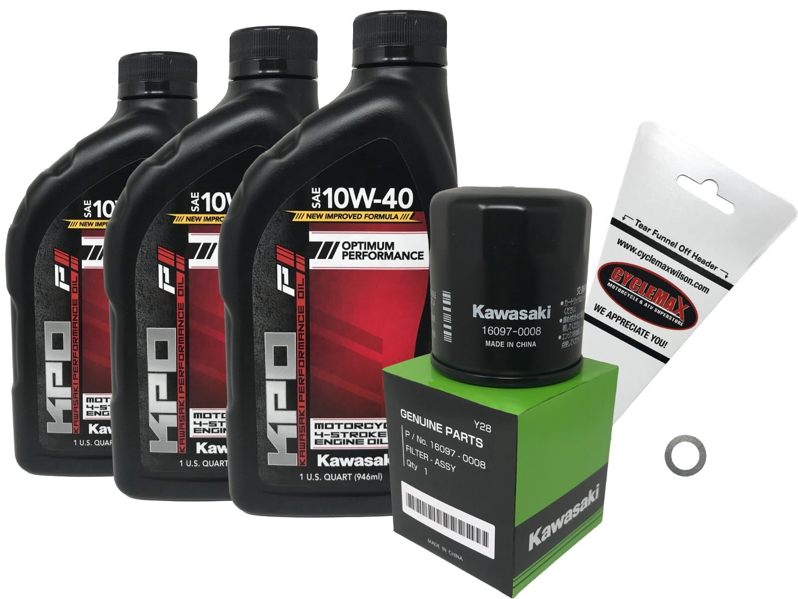 Kawasaki OEM Oil change Kit for 2017-2022 Versys-X 300 with 10W-40 Oil