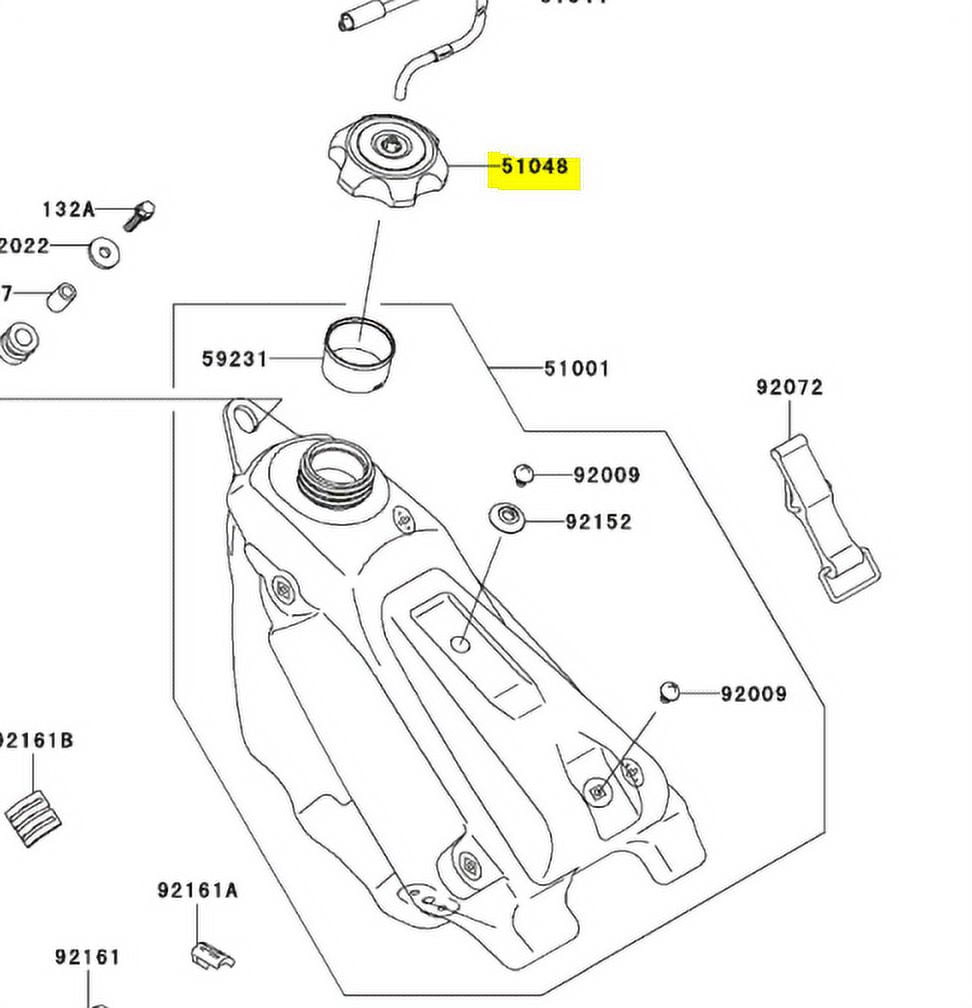 Kawasaki OEM Replacement Gas Cap 51048-0009 KLX140 KX100 KX250F