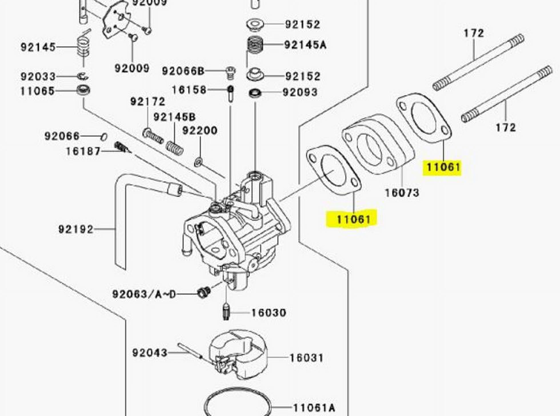 Kawasaki OEM Replacement Head Carb Gasket Mule 600/610 110617027 EACH