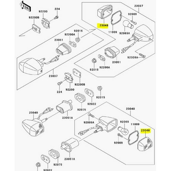 Kawasaki OEM Replacement Turn Signal Lens 23048-1054 Ninja Concours