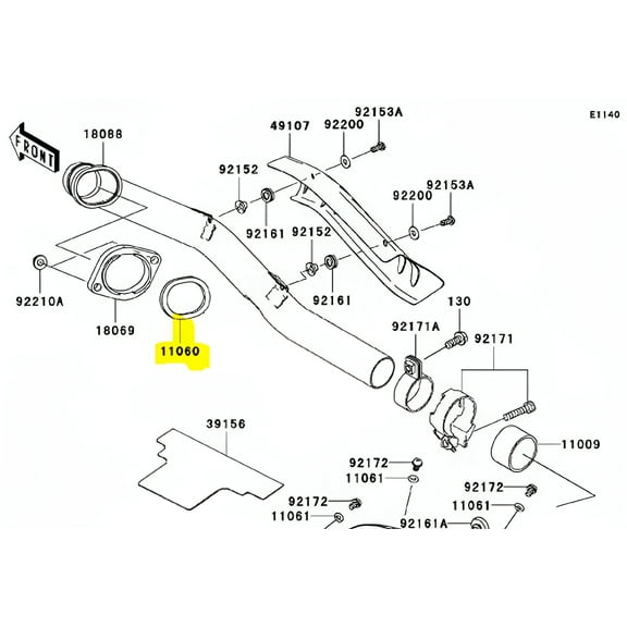 Kawasaki OEM Replacment Exhaust Gasket 11060-1108 KLR650