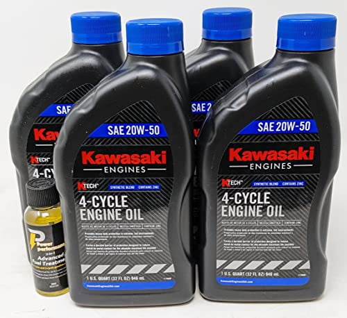 Kawasaki Pack of 4 99969-6298 Genuine OEM K-Tech SAE 20W-50 4-Cycle Engine Oil and Fuel Treatment