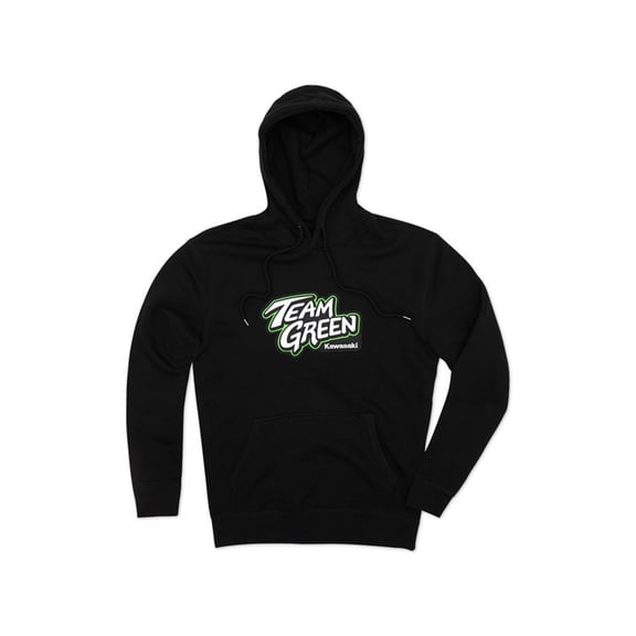 Kawasaki Team Greeen Pull over Hooded Sweatshirt Black Large