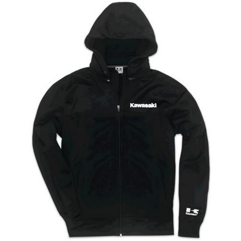 Kawasaki Technical Embroidered Hooded Zip Up Sweatshirt Black X