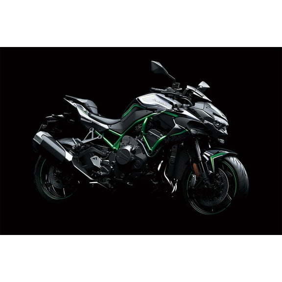 Kawasaki Z H2 Superbike Racing Motorcycle Wall Art Home Decor - 12x18 Inch Laminated Poster - Stunning Detail and Bold Colors
