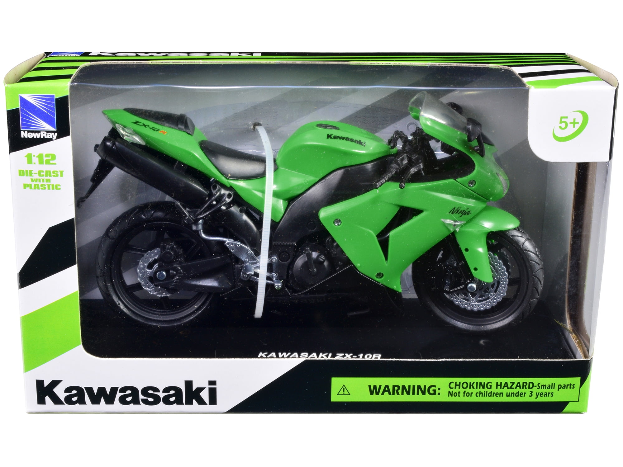 Kawasaki ZX-10R Ninja Motorcycle Green 1/12 Diecast Model by New Ray Kawasaki ZX-10R Ninja Motorcycle Green 1/12 Diecast Model by New Ray