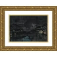 thumbnail image 1 of Kawase Hasui 24x17 Gold Ornate Framed and Double Matted Museum Art Print Titled - Event Rain in Tajima Kinosaki (1924), 1 of 4