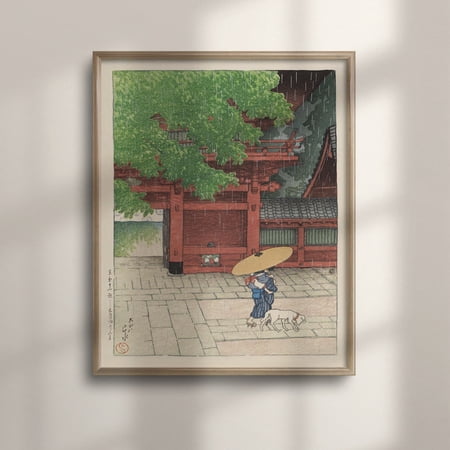 Kawase Hasui Sanno Shrine Wall Art Print Summer Rain Decor