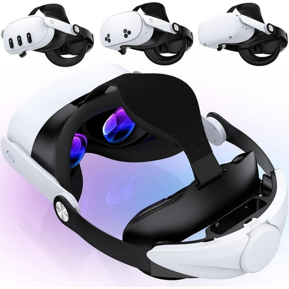 Daenfyy Comfort Head Strap Compatible with Meta Quest 2/Quest 3S/Quest 3 Head Strap, Adjustable VR Headset Strap Accessories