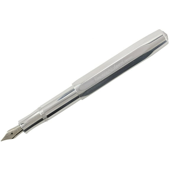 Kaweco 10000629 AL Sport Fountain Pen, Raw Polished Aluminum, Medium