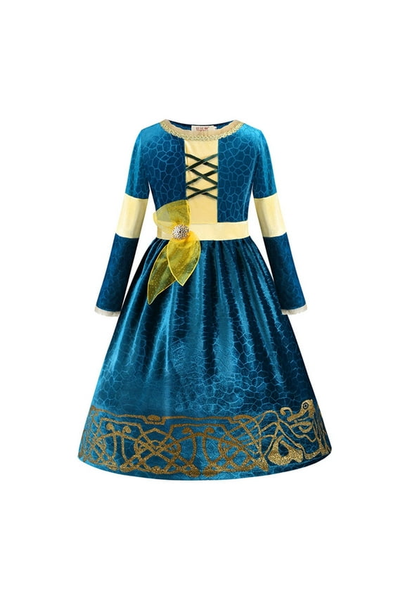 Brave Princess Green Costume Kids Dress Up Costume Birthday Carnival Party Classic Costume