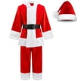 thumbnail image 1 of KAWELL Child Santa Suit Deluxe Plush Christmas Children’s Santa Claus Kids Halloween Costume Cosplay for 4+ years, 1 of 8