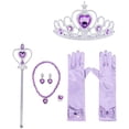 thumbnail image 1 of KAWELL Princess Dress Up Jewelry Dress Up Set for Jewelry Accessories with Crowns, Necklaces, Wands, Gloves, Earrings (Purple 5pcs), 1 of 8