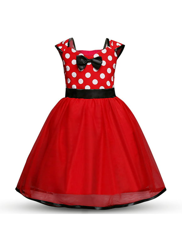 Kawell Minnie Mouse Polka Dots Princess Pageant Girl's Fancy-Dress Costume, 3T-4T