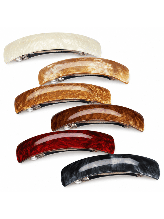 Retro Hair Barrettes, Multicolor, 6 Count