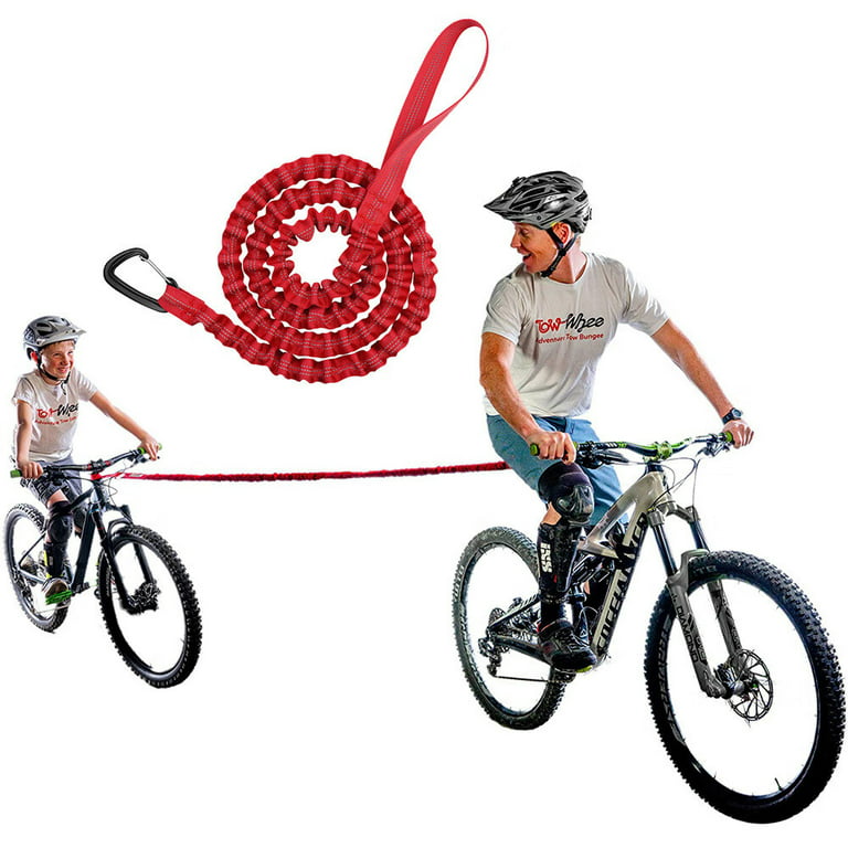 Kawim Bicycle Elastic Leash Belt Nylon Traction Rope - Child Bike Stretch  Bungee Cord Pull Behind Attachment, Compatible with All Mountain Bikes,  Family Rides, Shock Absorbing, Max Load 500lb, Red 