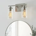 thumbnail image 1 of Kawoti  2-Light Dimmable Bathroom Vanity Light with Clear Glass Shade Brushed Nickel, 1 of 5