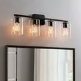 thumbnail image 1 of Kawoti  29inch 4-Light Modern Bathroom Vanity Light with Clear Glass Shades Painted Black, 1 of 5