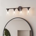 thumbnail image 1 of Kawoti  Modern Dimmable Bathroom Vanity Light with Clear Cylinder Glass Painted Bronze - 4-light/26.37", 1 of 5