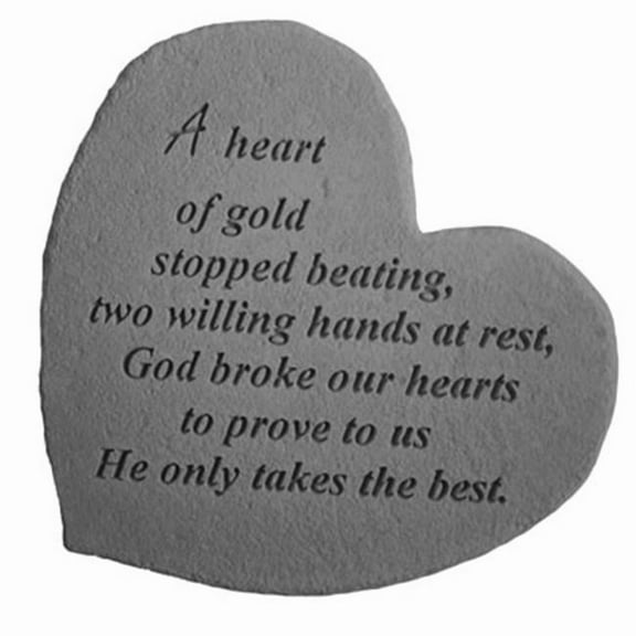 A Heart Of Gold Stopped Beating Heart Shaped Memorial Stone '08601