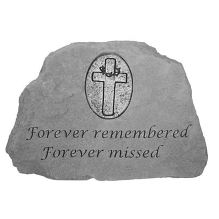 Kay Berry 9155 Forever Remembered & Missed Memorial Stone with Oval Cross Personalized Insert