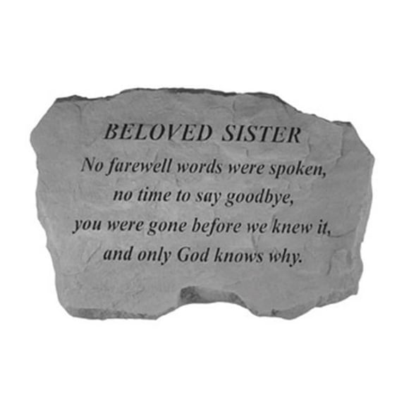 Kay Berry- Inc. 98320 Beloved Sister-No Farewell Words Were Spoken - Memorial - 16 Inches x 10.5 Inches x 1.5 Inches