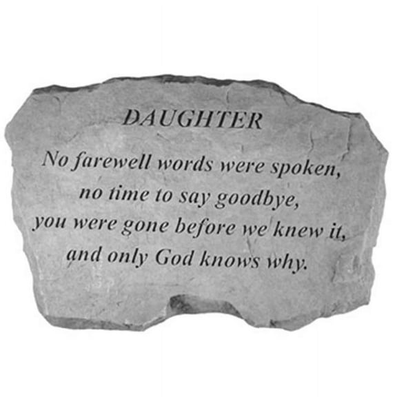 Kay Berry- Inc. Daughter-No Farewell Words Were Spoken - Memorial - 16 Inches x 10.5 Inches x 1.5 Inches