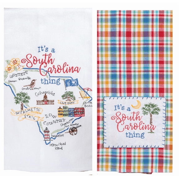 Kay Dee 2 Piece Home State of South Carolina Kitchen Dish Towel Bundle of 2