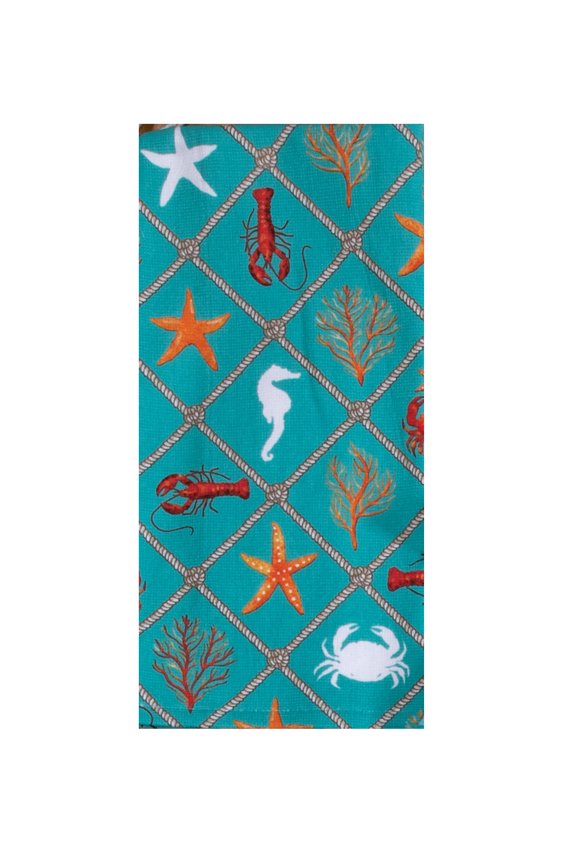 18x28 Sea Animals Kitchen Towel Blue Multi
